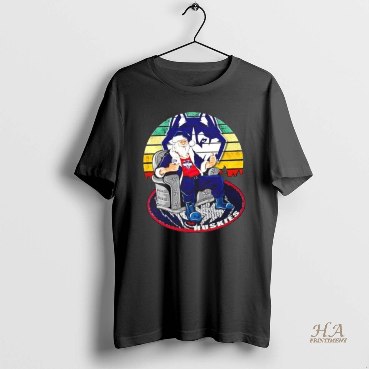 Official Connecticut Huskies X Santa Claus Christmas Vintage