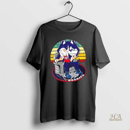 Official Connecticut Huskies X Santa Claus Christmas Vintage