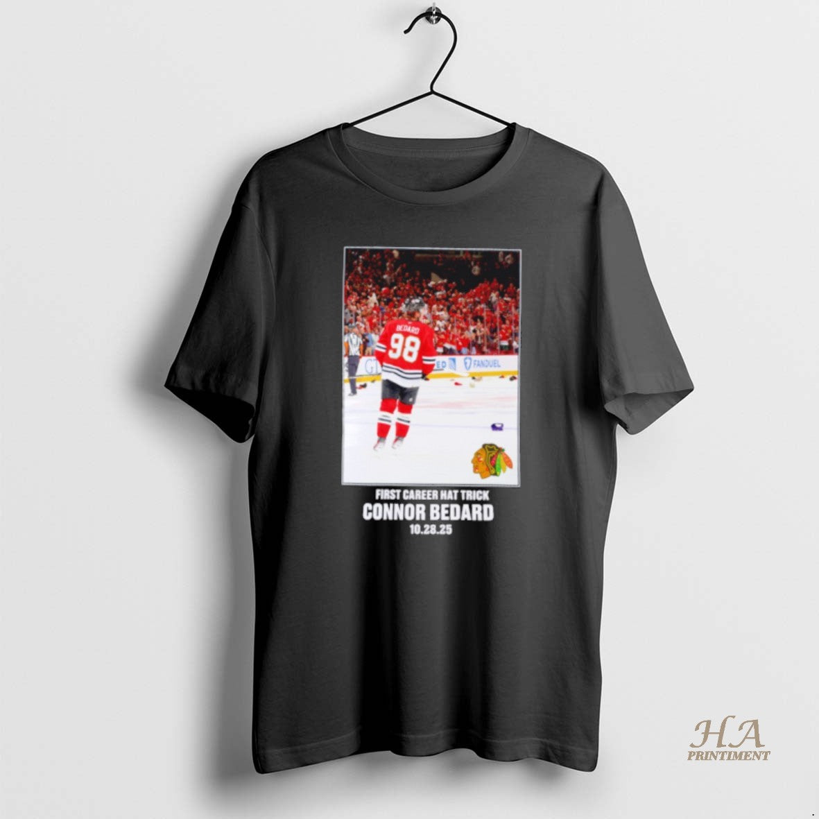 Official Connor Bedard Chicago Blackhawks First Career Hat Trick
