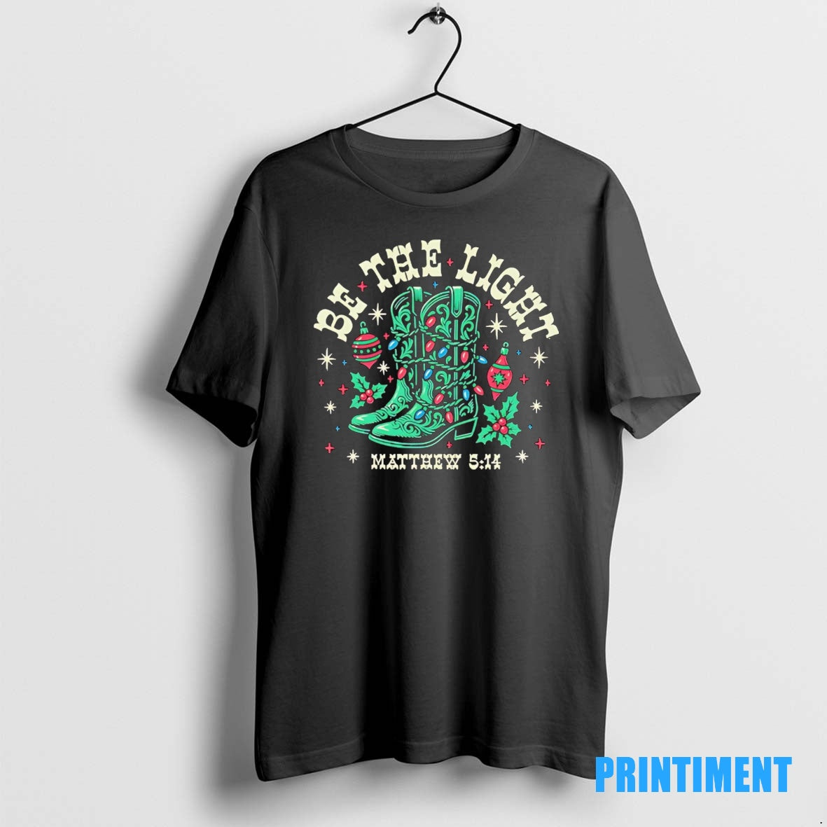 Official Cowboy Boots Be The Light Matthew 5 14 Christmas Tee Sweater