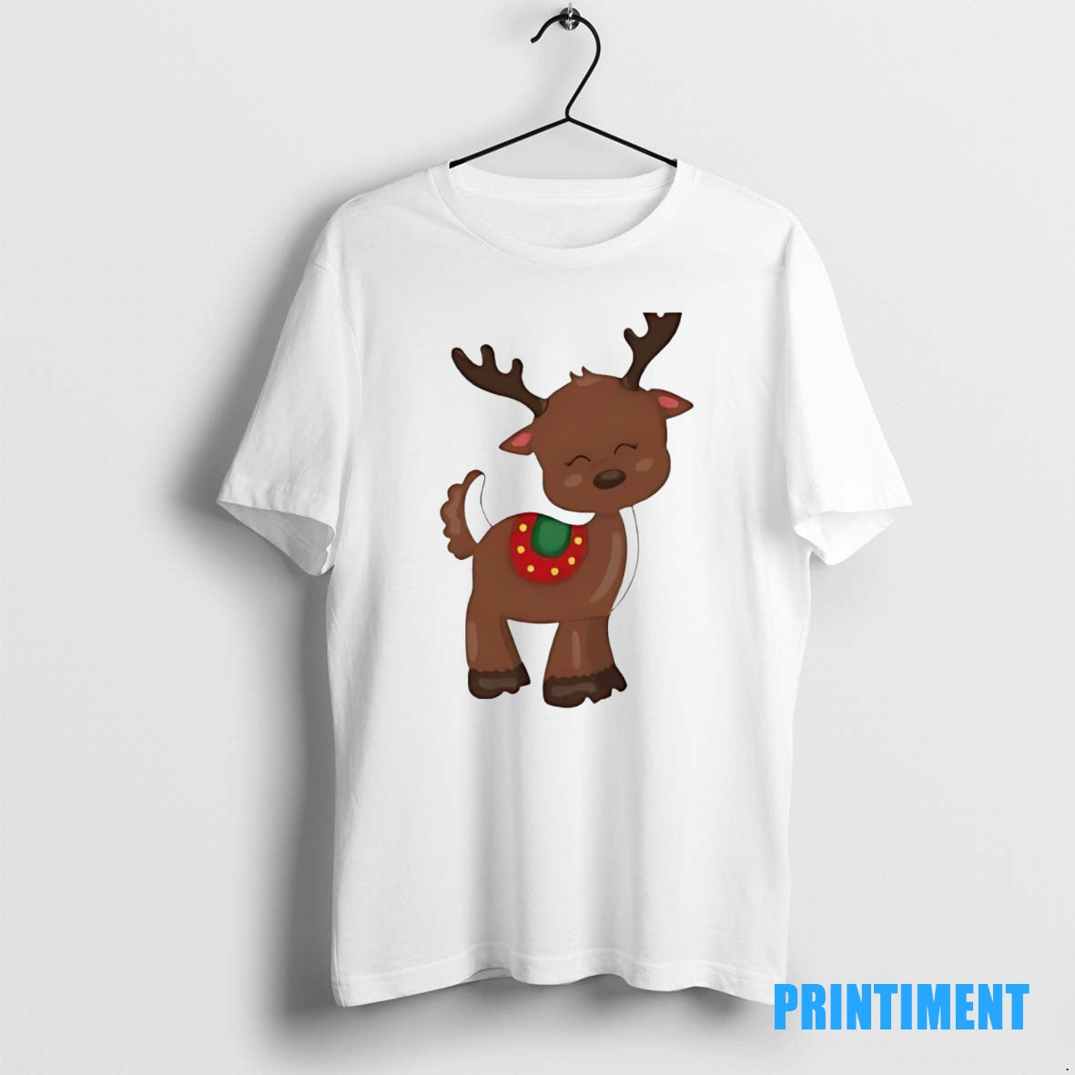 Official Cute Christmas Reindeer Cartoon Illustration Tee Sweater