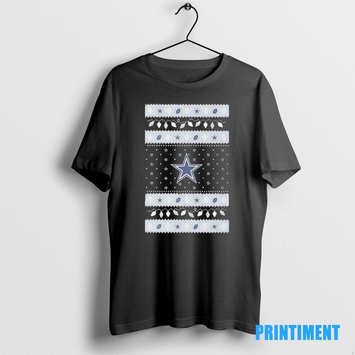 Official Dallas Cowboys Ugly Christmas Light Tee Sweater