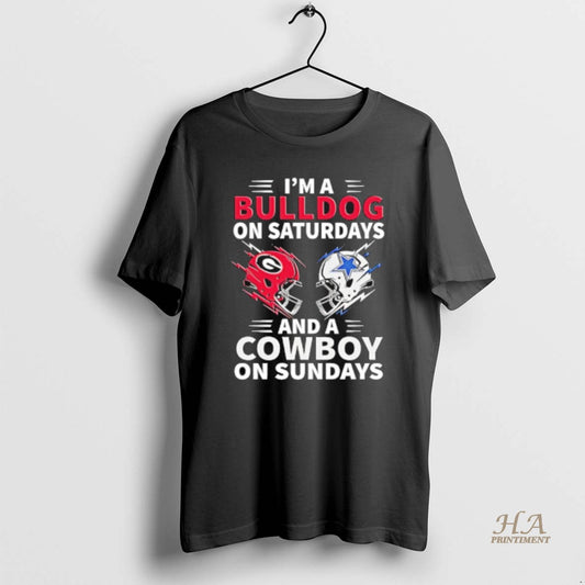 Official Dallas Cowboys Vs Georgia Bulldogs Im A Bulldog On Saturdays And A Cowboy On