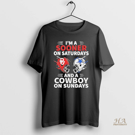 Official Dallas Cowboys Vs Oklahoma Sooners Im A Sooner On Saturdays And A Cowboy On