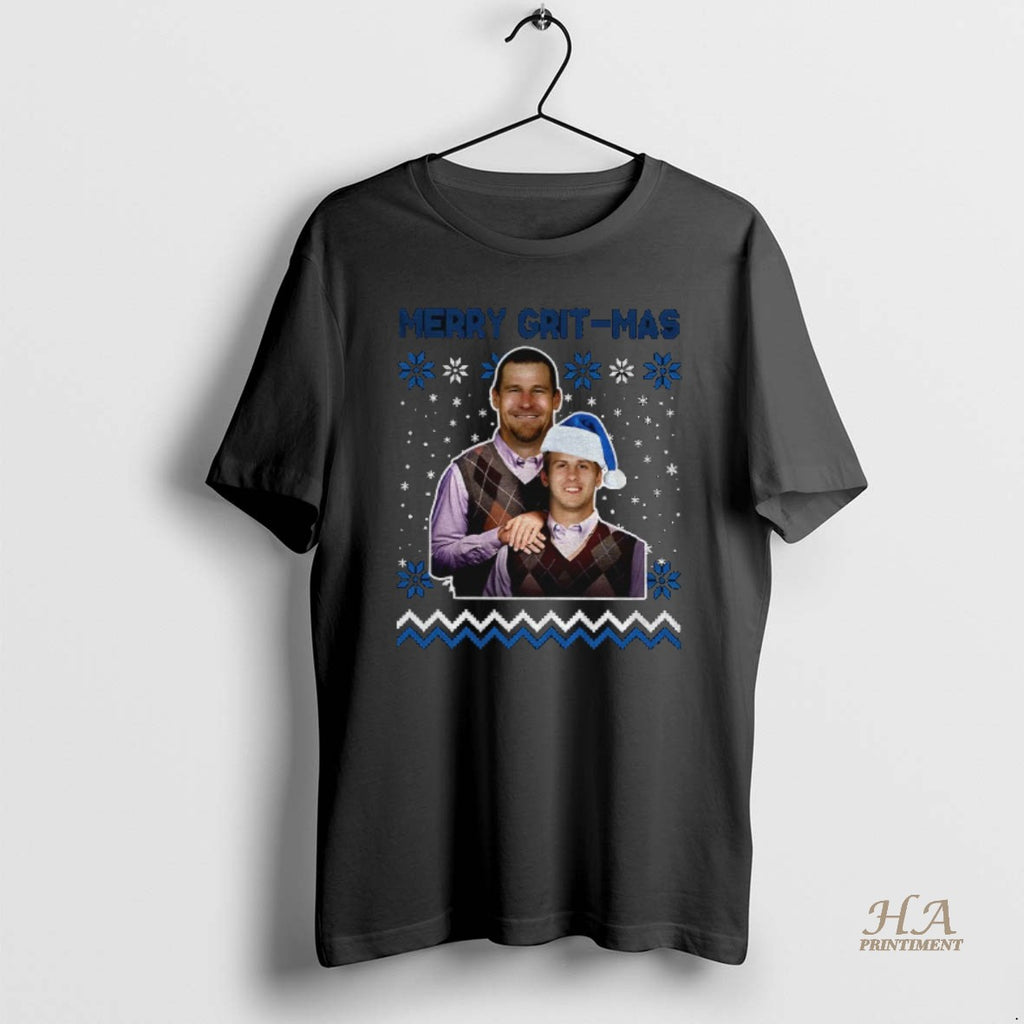 Official Dan Campbell And Jared Goff Detroit Lions Football Merry Grit Mas Merry Christmas