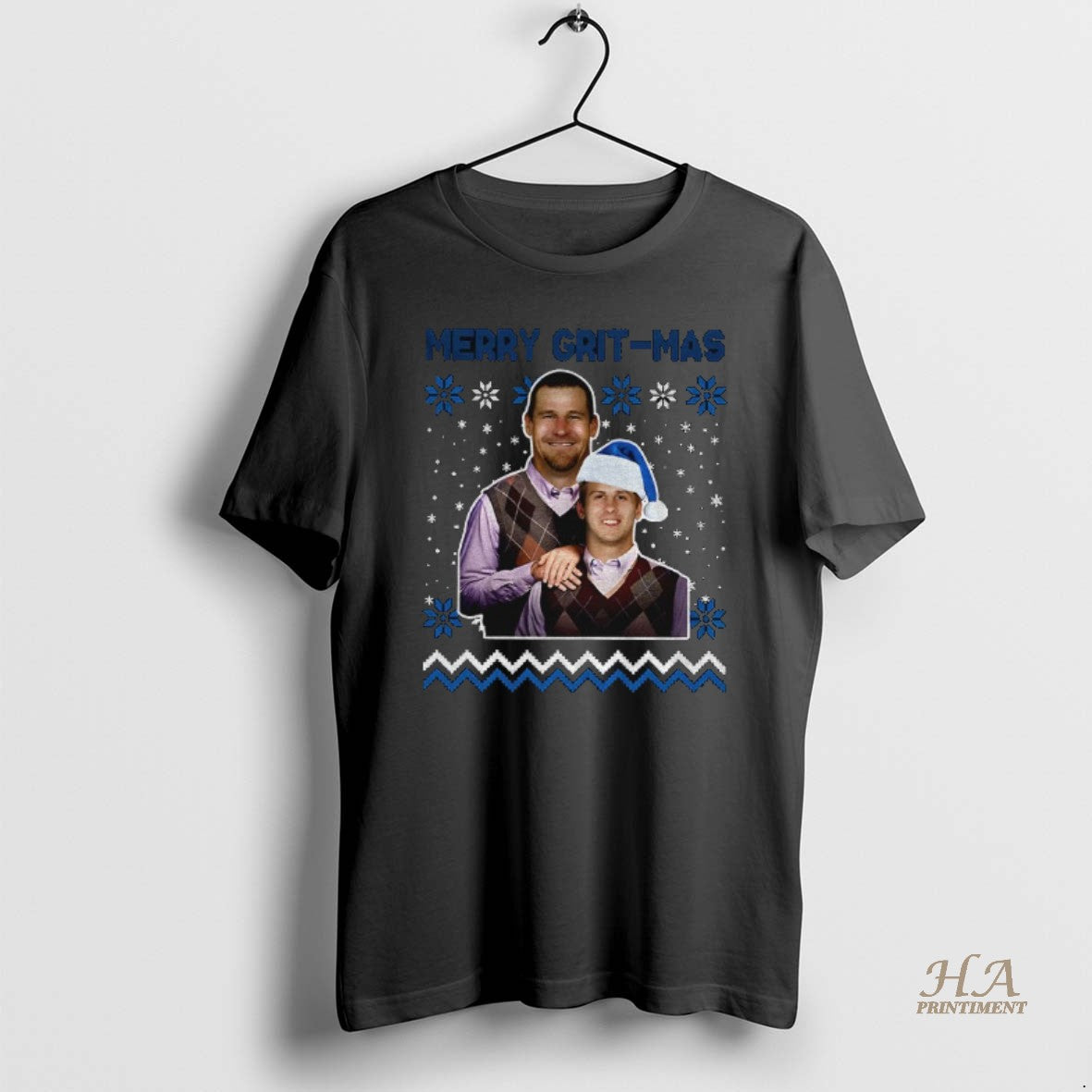 Official Dan Campbell And Jared Goff Detroit Lions Football Merry Grit Mas Merry Christmas