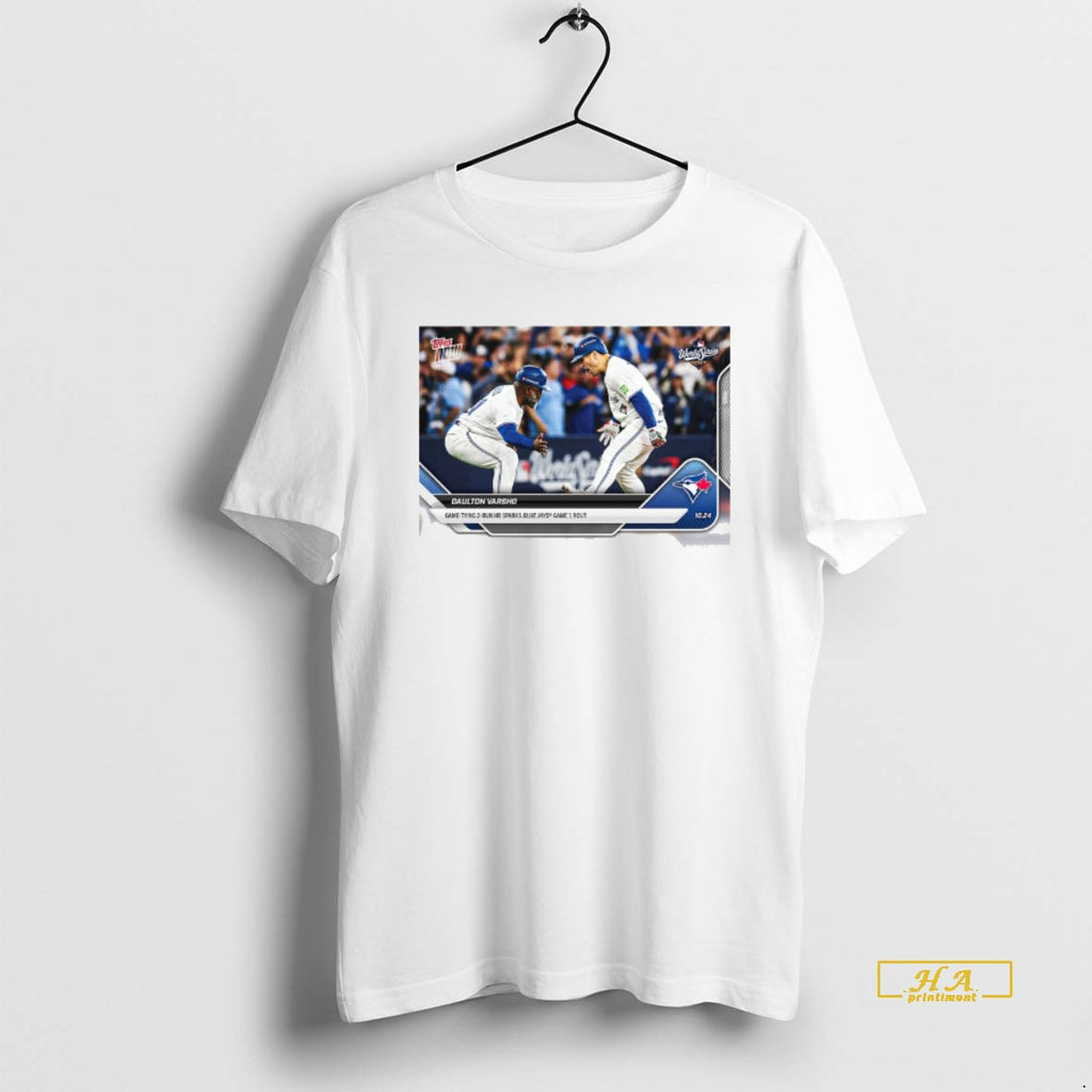 Official Daulton Varsho Toronto Blue Jays 2025 Mlb Topps Game Tying 2 Run Hr Sparks