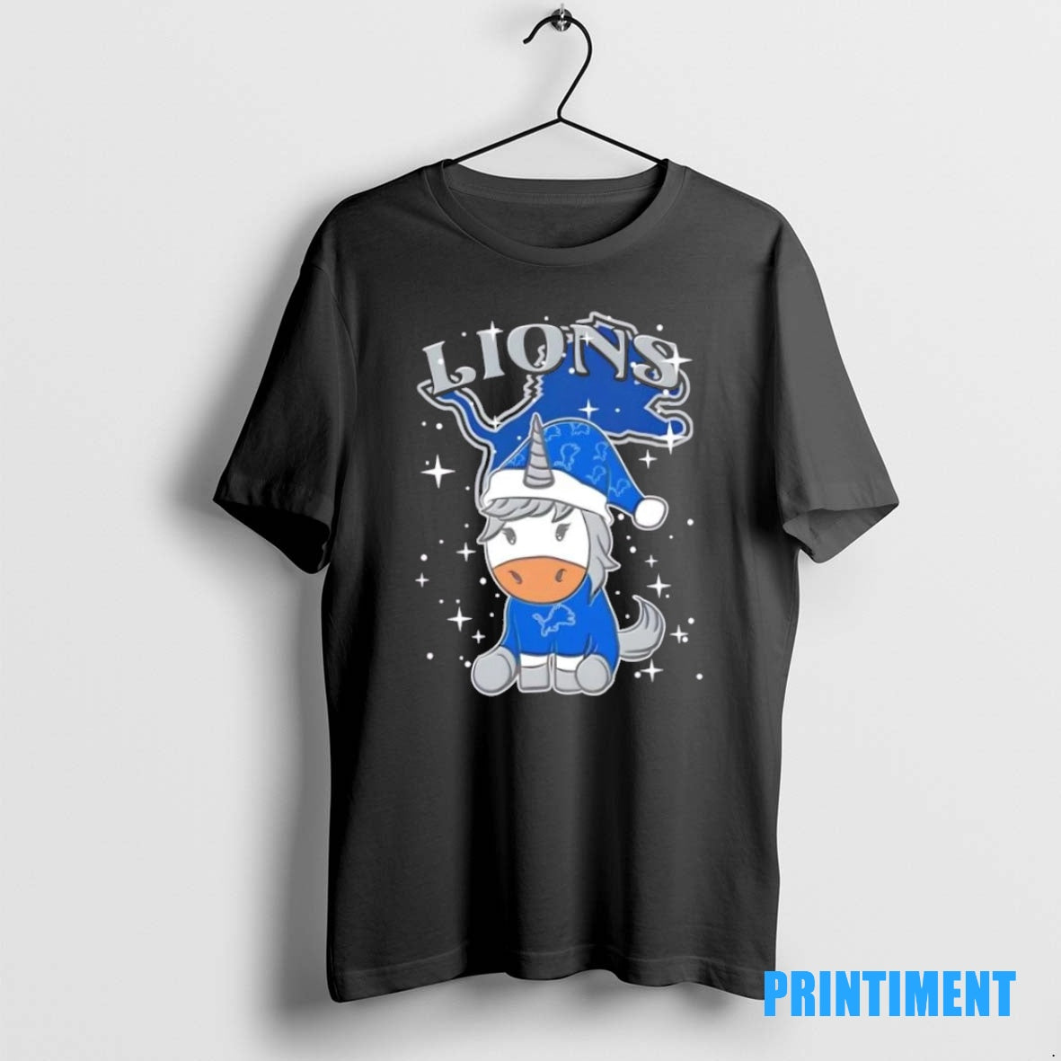 Official Detroit Lions Football X Unicorn Merry Christmas Tee Sweater