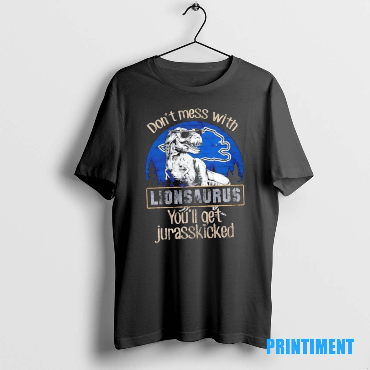 Official Detroit Lions Dont Mess With Lionsaurus Youll Get Jurasskicked Tee Sweater