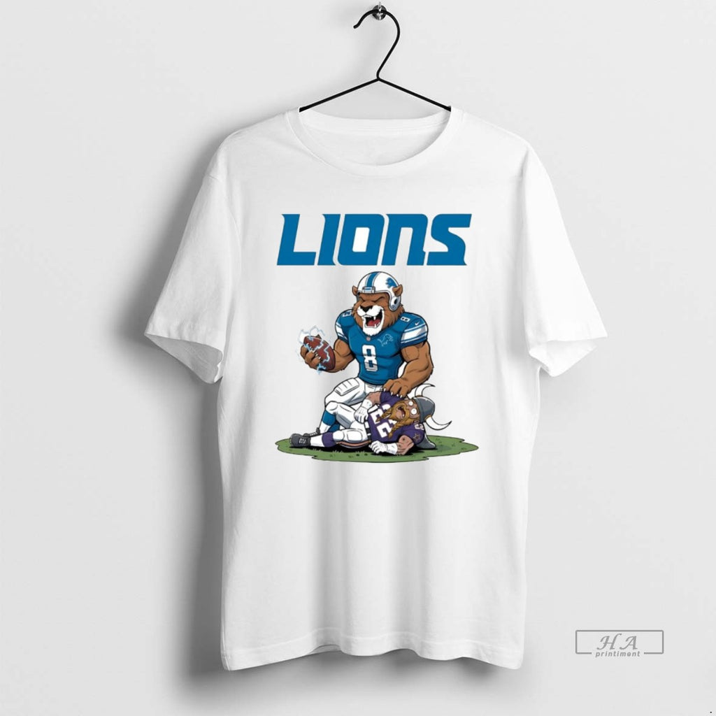 Official Detroit Lions Tread On Minnesota Vikings Mascot