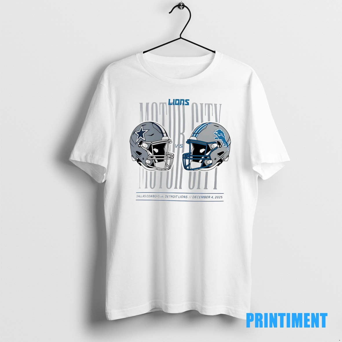 Official Detroit Lions Vs Dallas Cowboys Helmet Matchup Motor City Tee Sweater