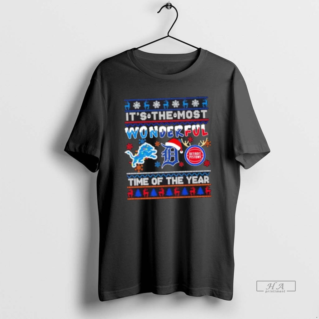 Official Detroit Sports Lions Tigers Pistons Its The Most Wonderful Time Of The Year Christmas