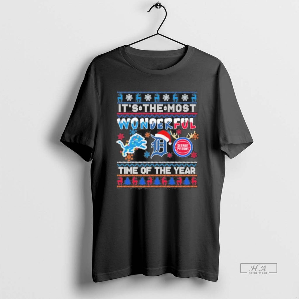Official Detroit Sports Teams Logo Its The Most Wonderful Time Of The Year Christmas