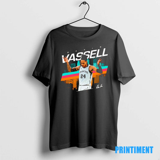 Official Devin Vassell Skyline Signature San Antonio Spurs Tee Sweater
