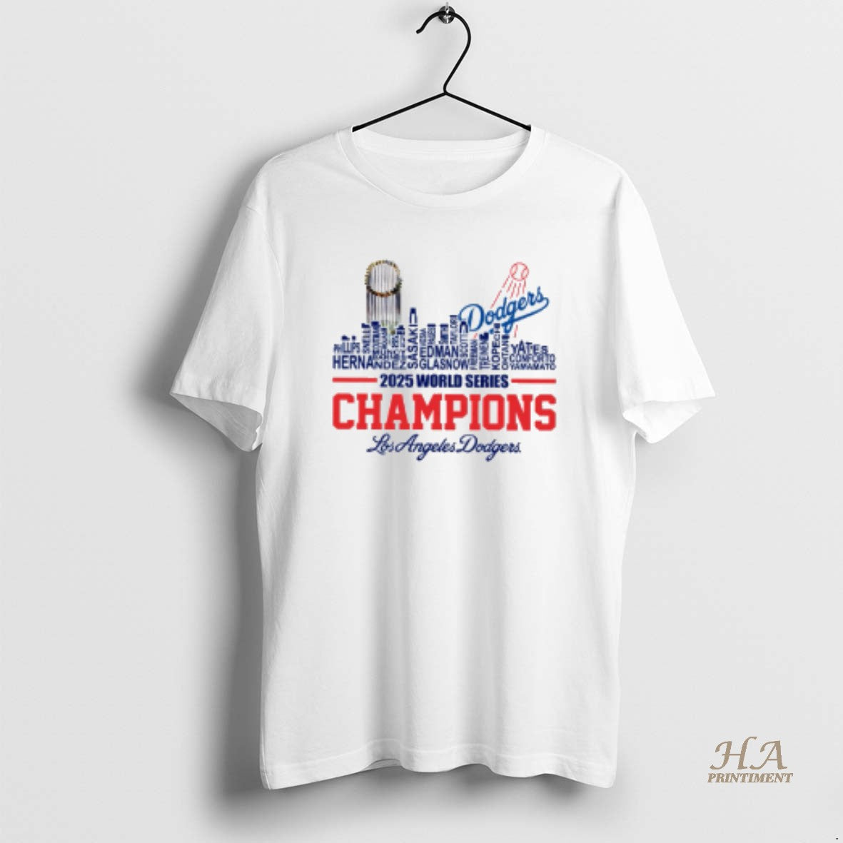 Official Dodgers 2025 World Series Champions Player Name City Skyline