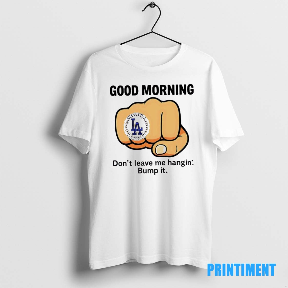 Official Dodgers Dont Leave Me Hangin Bump It Tee Sweater