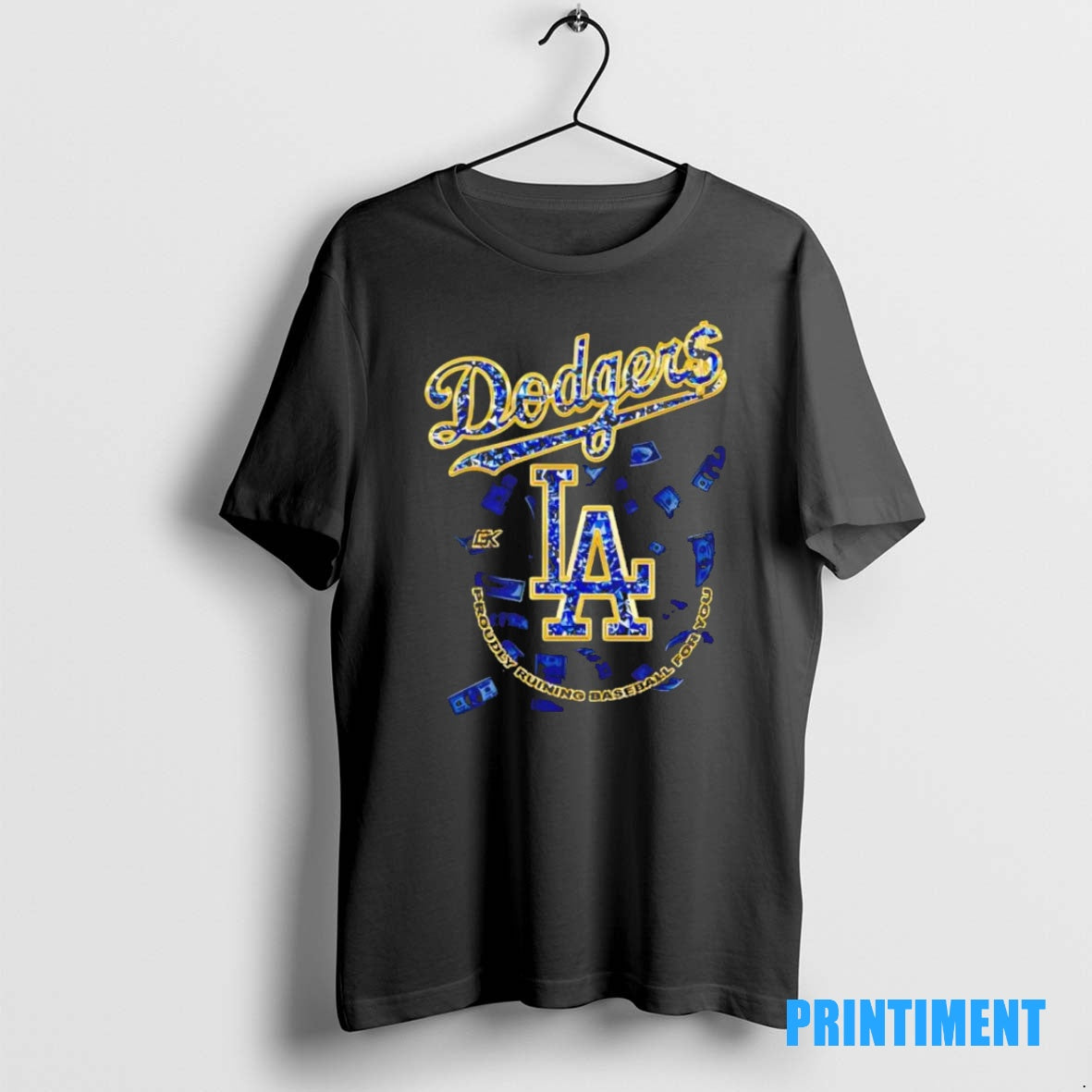 Official Dodgers La Proudly Ruining Baseball Black Tee Sweater
