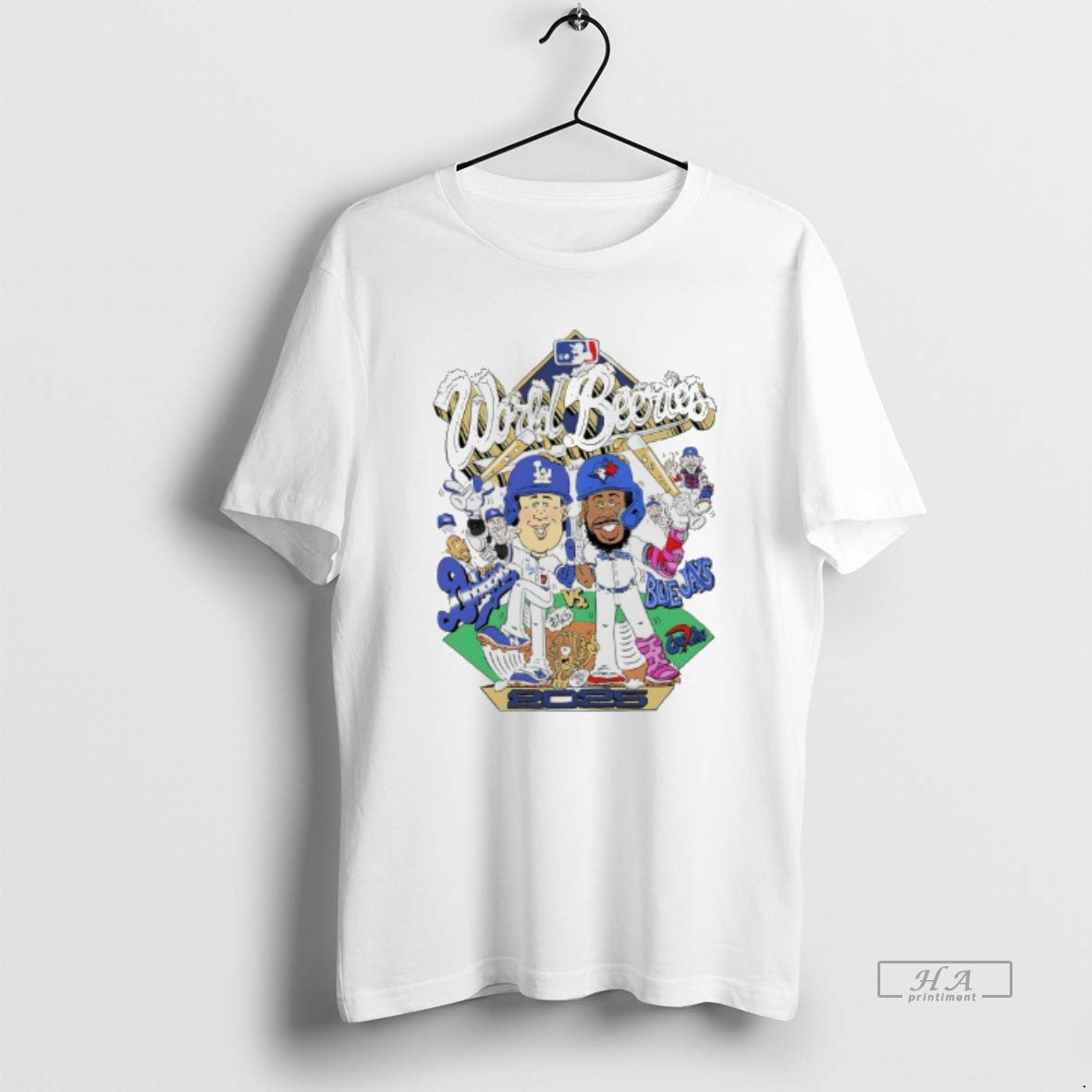 Official Dodgers Vs Blue Jays 2025 World Beeries Caricature
