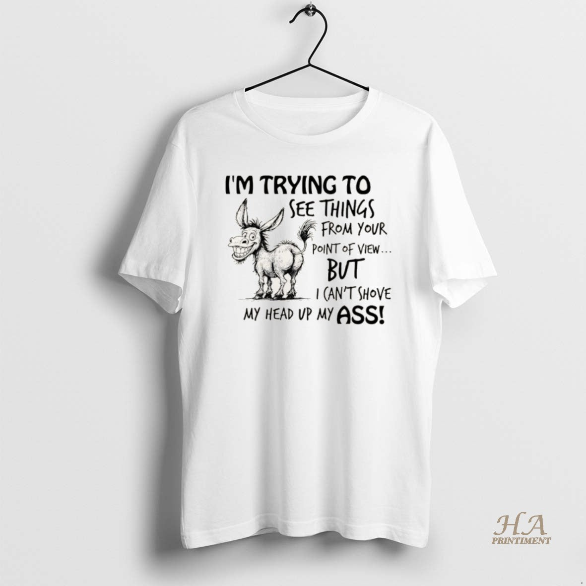 Official Donkey I Am Trying To See Things From Your Point Of View Christmas Ornaments