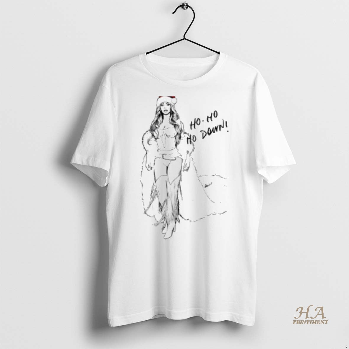 Official Draw Portraits Girl Sexy Christmas Ho Ho Ho Down Shirt