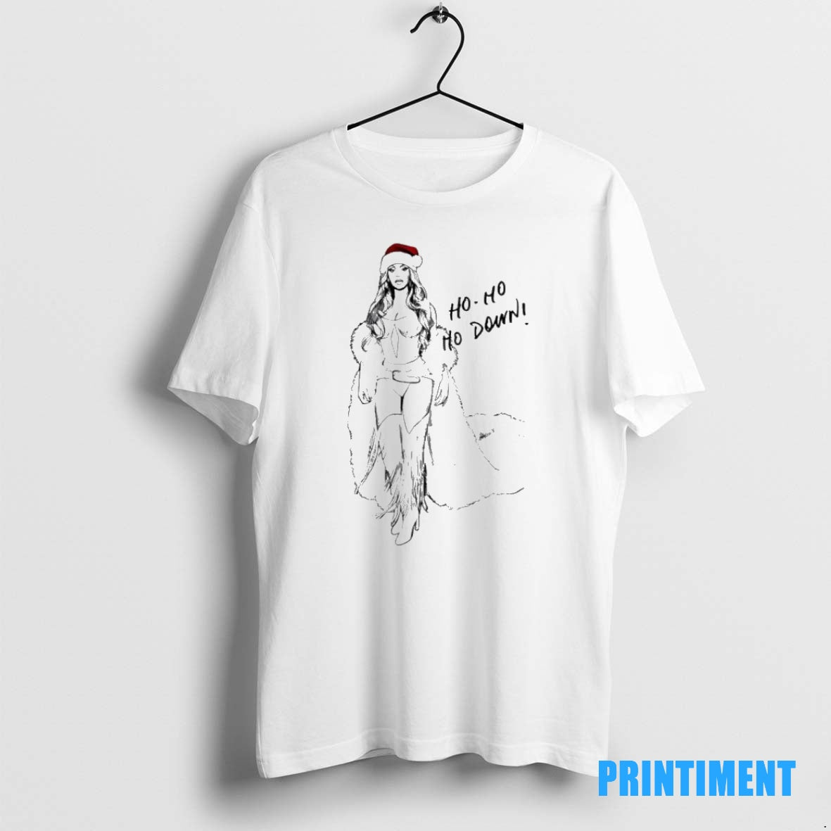 Official Draw Portraits Girl Sexy Christmas Ho Ho Ho Down Tee Sweater