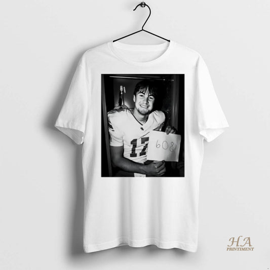 Official Drew Mestemaker North Texas White 608 Bw Shirt