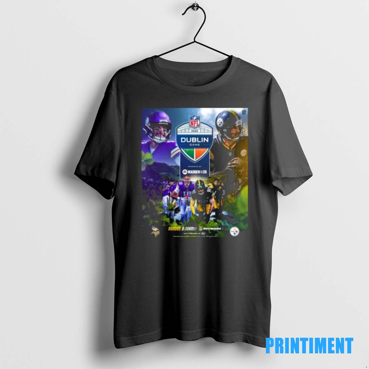 Official Dublin Game 2025 Steelers X Vikings Tee Sweater