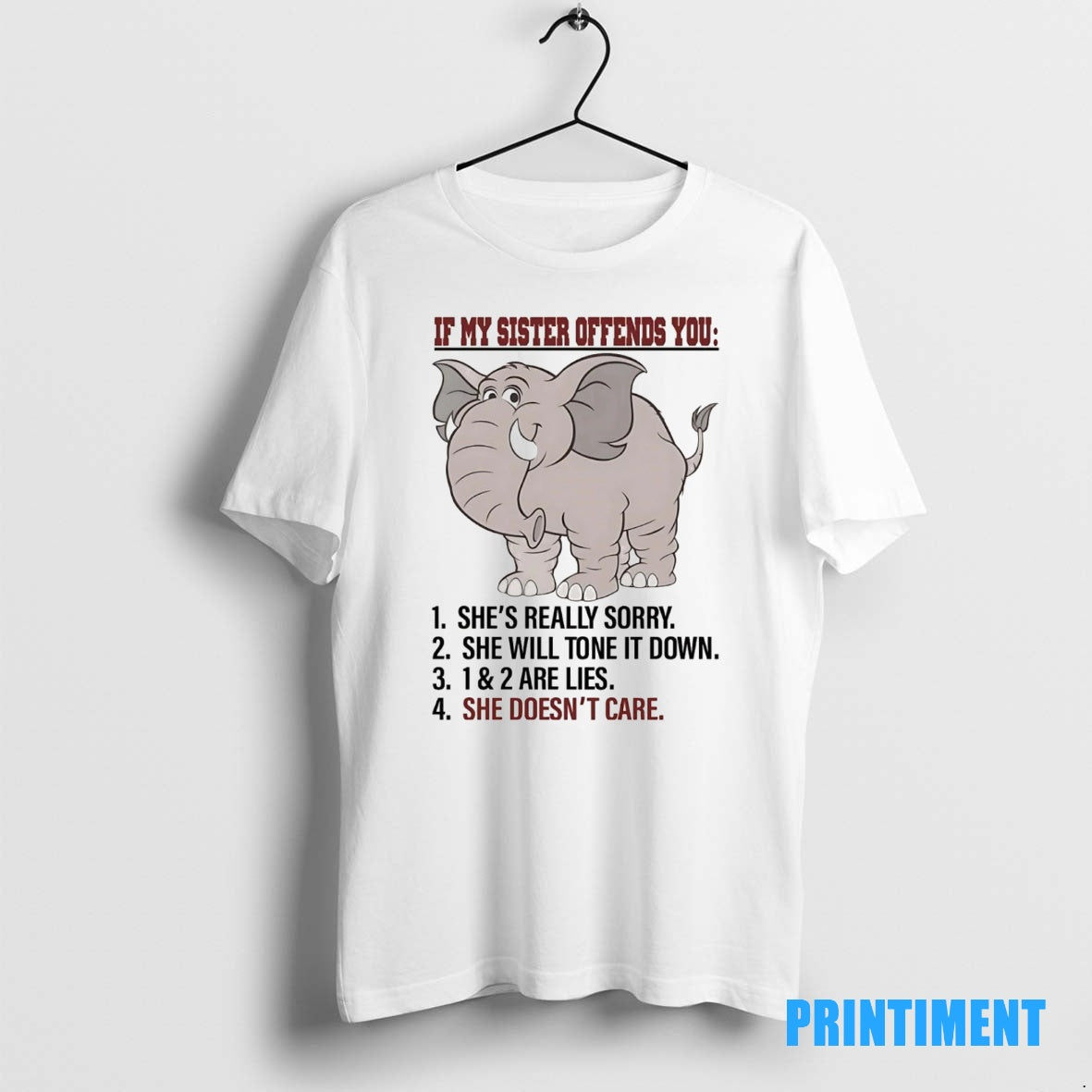 Official Elephant If My Sister Offends You She Doesnt Care Tee Sweater