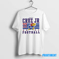 Official Enrique Cruz Jr Kansas Jayhawks White Football Tee Sweater