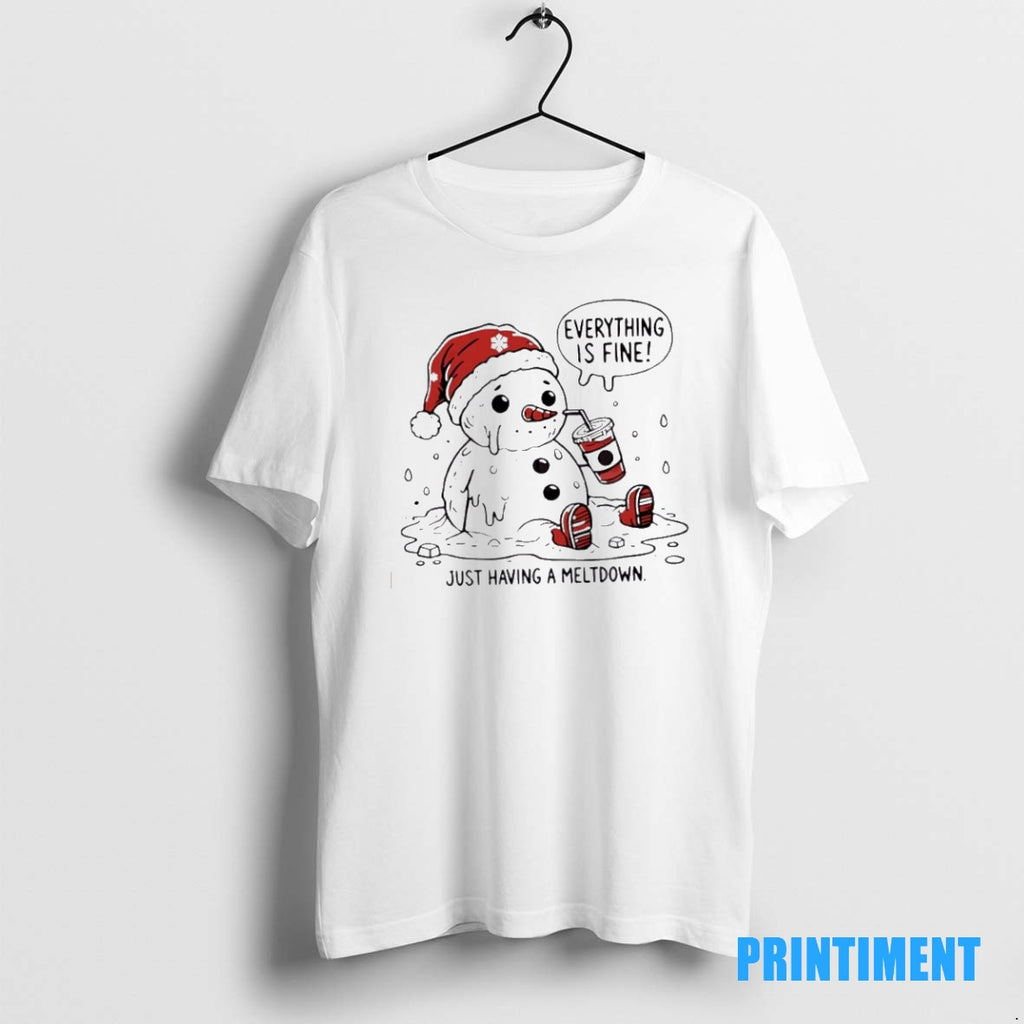 Official Everything Is Fine Meltdown Christmas Tee Sweater