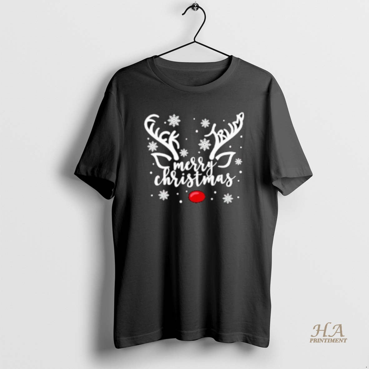 Official Fck Trump Merry Christmas Reindeer Horns