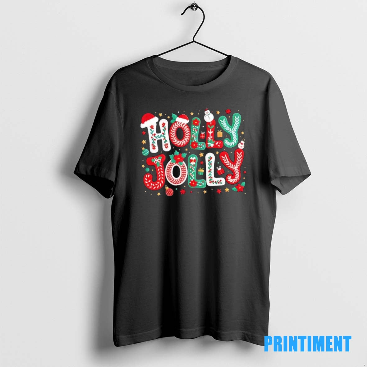 Official Festive Holly Jolly Christmas Faux Yarn Tee Sweater