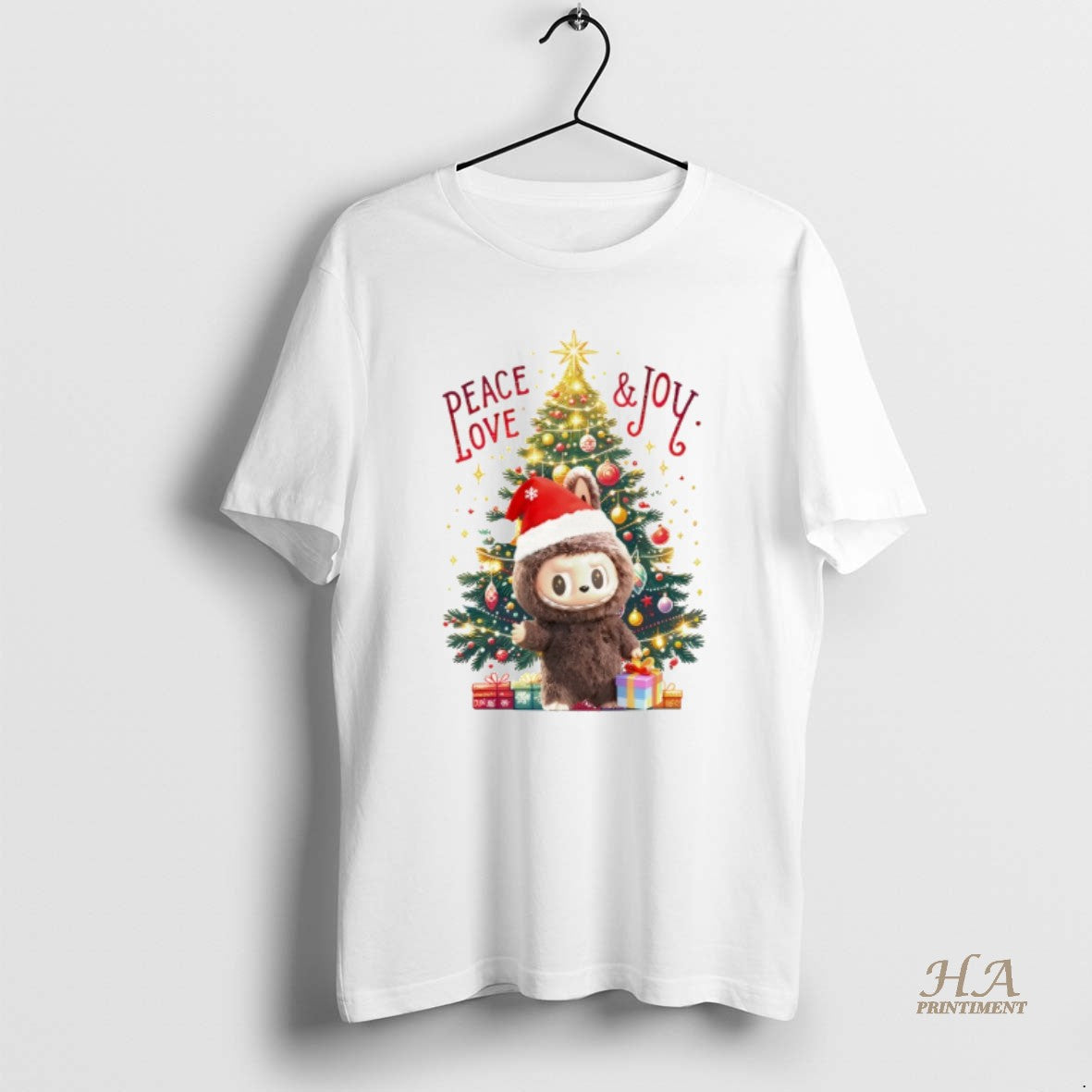 Official Festive Labubu Peace Love Joy Cartoon Christmas Tree