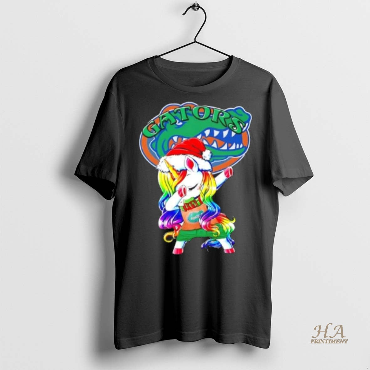Official Florida Gators Football X Unicorn Santa Hat Dabbing Merry Christmas Shirt