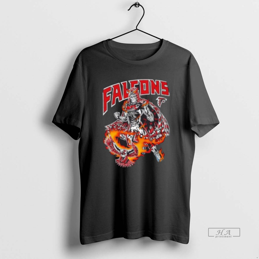 Official Flying Atlanta Falcons Football Fire Graphic