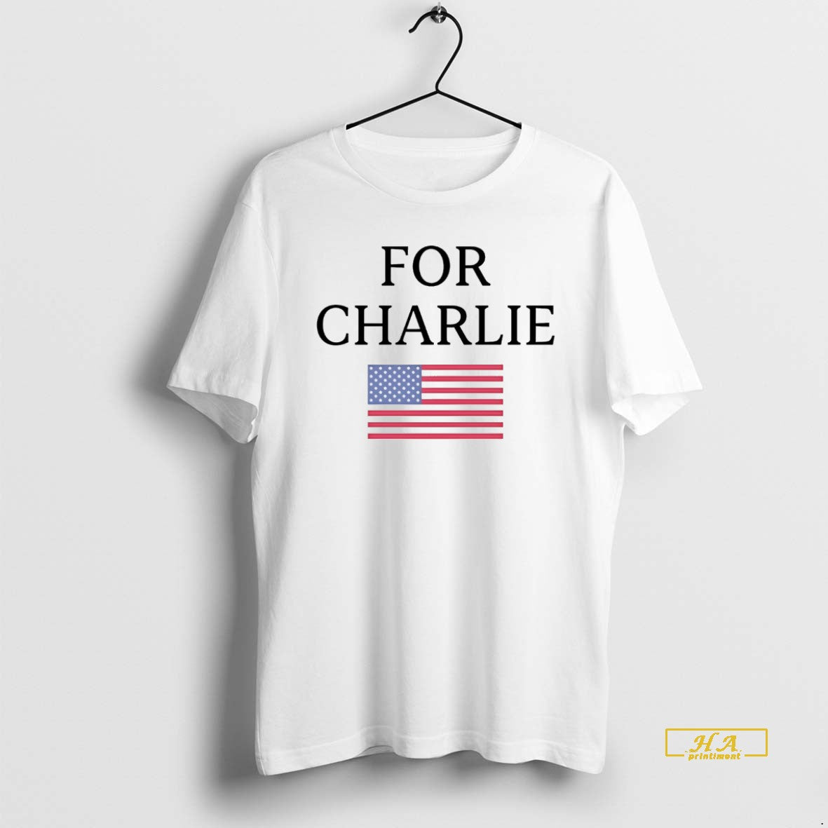 Official For Charlie Kirk Usa Flag White