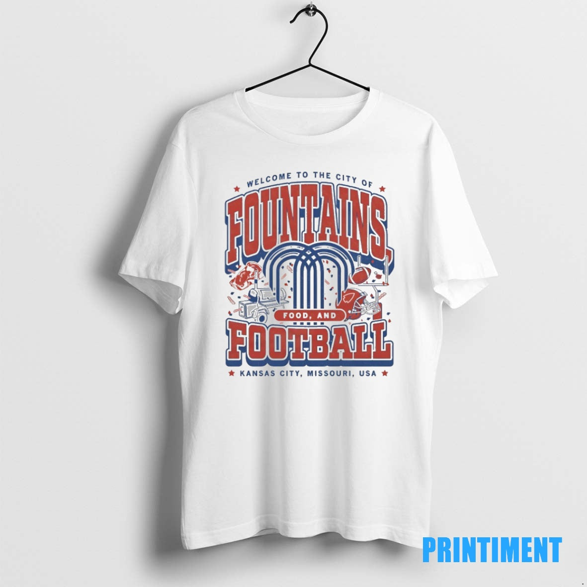 Official Fountains Food And Football Max Collegiate Kansas City Tee Sweater
