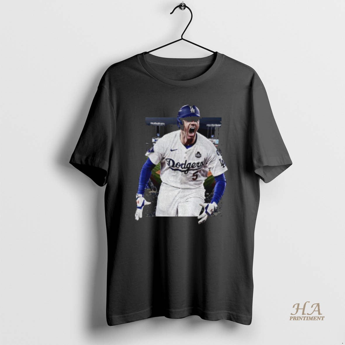 Official Freddie Freeman Los Angeles Baseball Screaming Photo