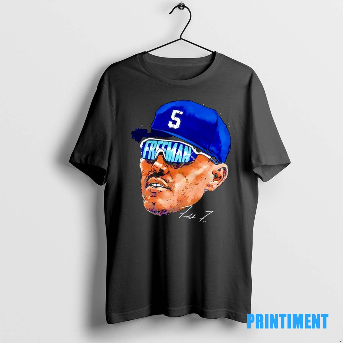 Official Freddie Freeman Big Face Los Angeles Dodgers Mlb Baseball World Series 2025 Signature Tee