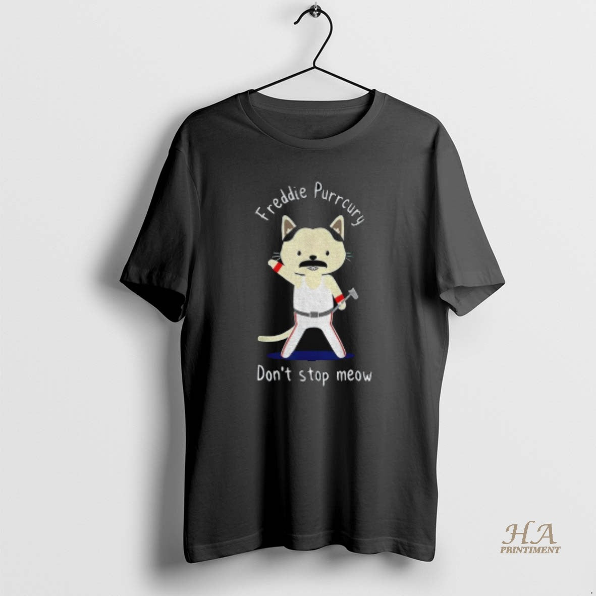 Official Freddie Purrcury Cat Dont Stop Meow Cartoon