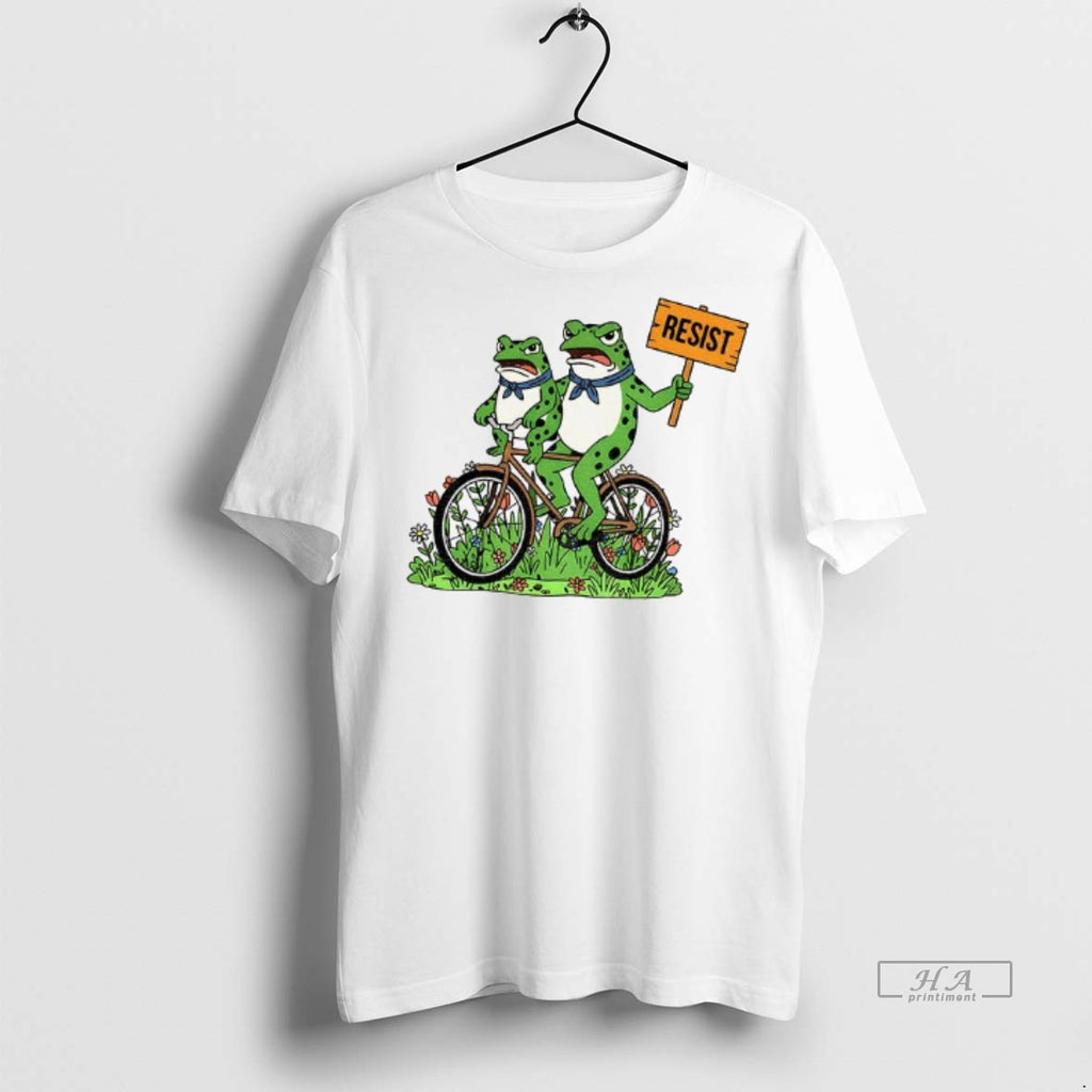 Official Frog On Bike Resist Portland Frog Protest Shirt