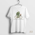 Official Frog Riding A Bike With Cat Probably Overthinking Funny Meme Christmas