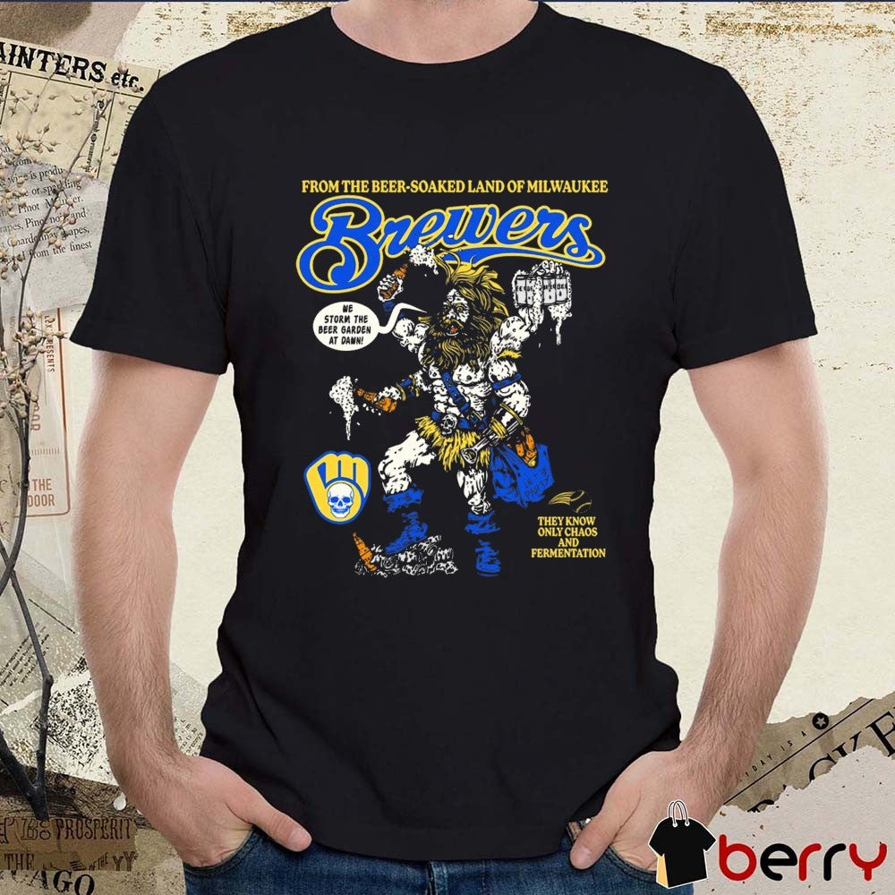 From The Beer-Soaked Land Of Milwaukee Brewers Brewbarian Artwork t-shirt