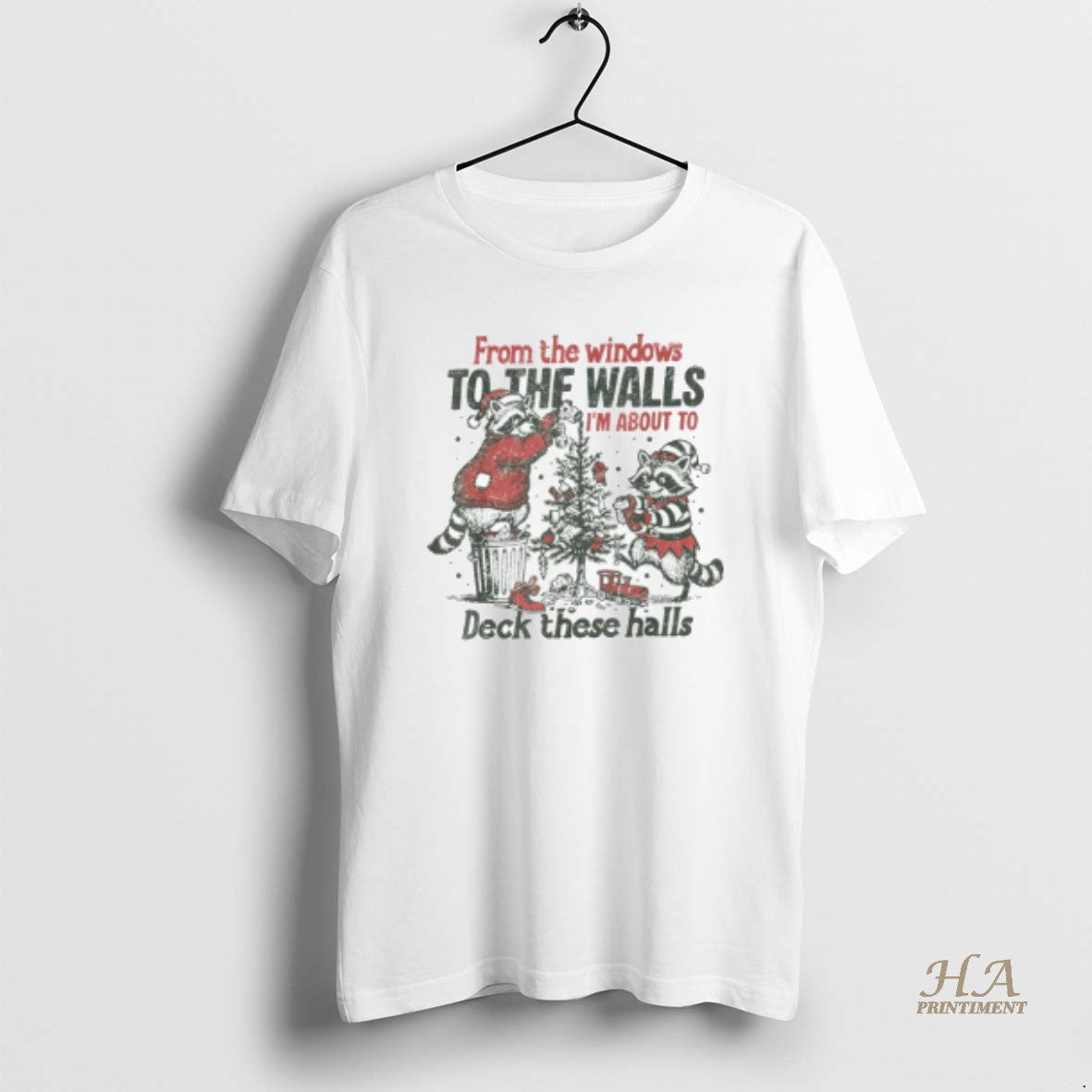 Official From The Windows To The Walls Funny Raccoon Christmas