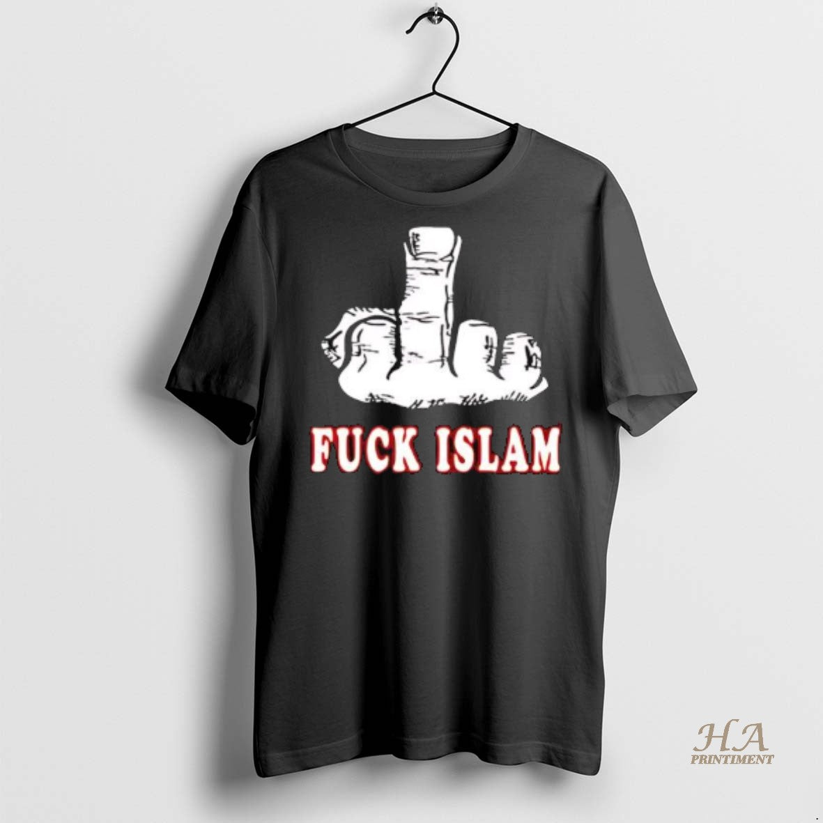 Official Fuck Islam Graphic Of A Middle Finger Shirt