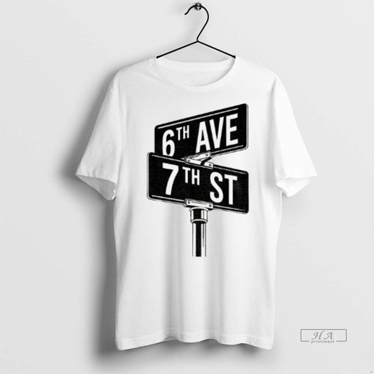 Official Funny 6 7 Meme 6th Ave 7th St Shirt