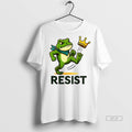 Official Funny Frog Kicks Crown Resist No Kings Water Bottle And Journal Shirt