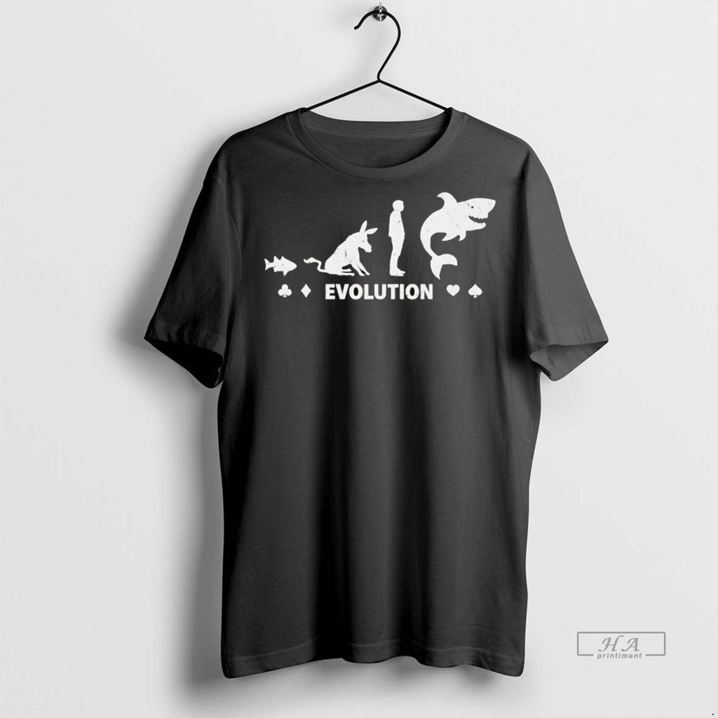 Official Gambling Poker Evolution Fish Or Shark Shirt
