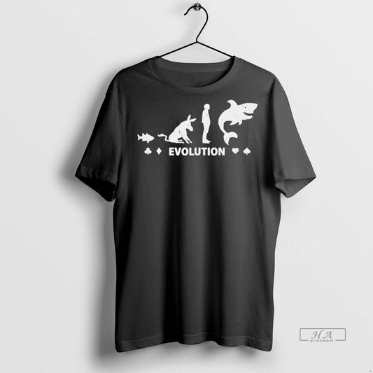 Official Gambling Poker Evolution Fish Or Shark Shirt