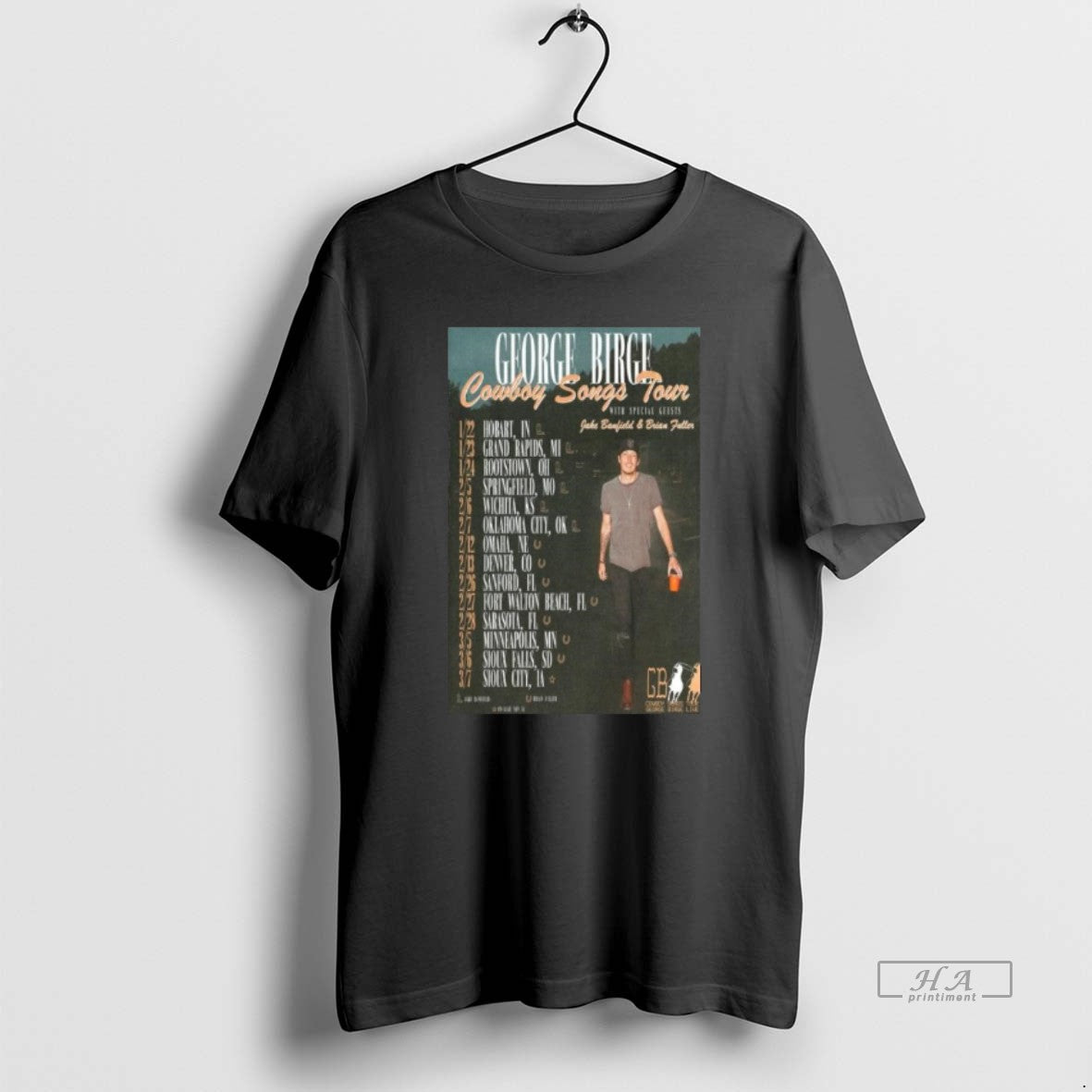 Official George Birge Cowboy Songs Tour 2026 Long Sleve